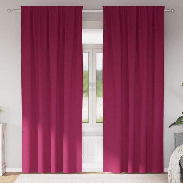 vidaXL Fekete F&uuml;gg&ouml;ny Gyűrűkkel 2 pcs Bord&oacute; 225 x 140 cm Poli&eacute;szter