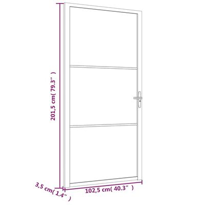 vidaXL fekete matt üveg és alumínium beltéri ajtó 102,5 x 201,5 cm