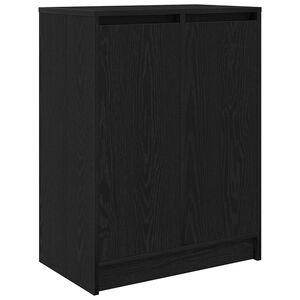 vidaXL fekete t&ouml;lgy szerelt fa cipősszekr&eacute;ny 57x34x76 cm
