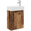 vidaXL F&uuml;rdőszoba k&aacute;dasztal csapteleppel Antik Fa 45,5 x 22,5 x 84 cm