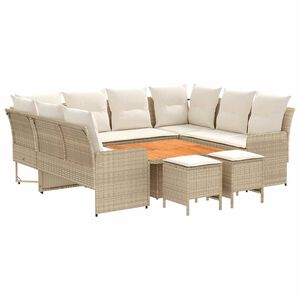 vidaXL B&uacute;tor szettek 8 db Beige &eacute;s kr&eacute;m PE Rattan