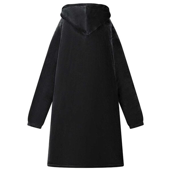 vidaXL Takaró pulóver Fekete s Mikroszálas és Flanel