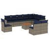 vidaXL 11 r&eacute;szes sz&uuml;rke polyrattan kerti &uuml;lőgarnit&uacute;ra p&aacute;rn&aacute;kkal