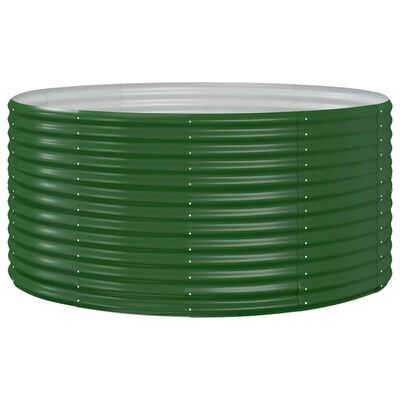 vidaXL zöld porszórt acél kerti magaságyás 140x140x68 cm