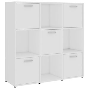 vidaXL feh&eacute;r szerelt fa k&ouml;nyvszekr&eacute;ny 90 x 30 x 90 cm