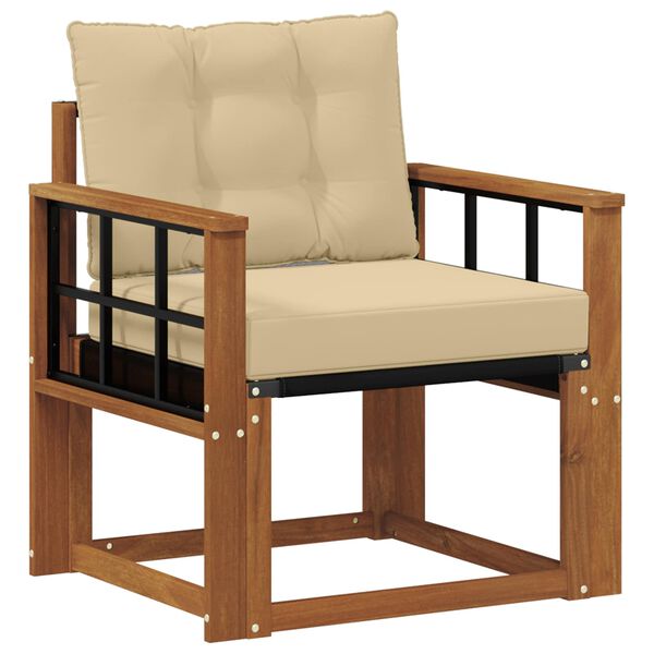 vidaXL K&uuml;lt&eacute;ri kanap&eacute; T&ouml;m&ouml;r ak&aacute;cfa &eacute;s textil&eacute;n Term&eacute;szetes