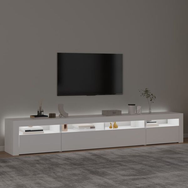vidaXL fehér TV-szekrény LED-lámpákkal 240x35x40 cm