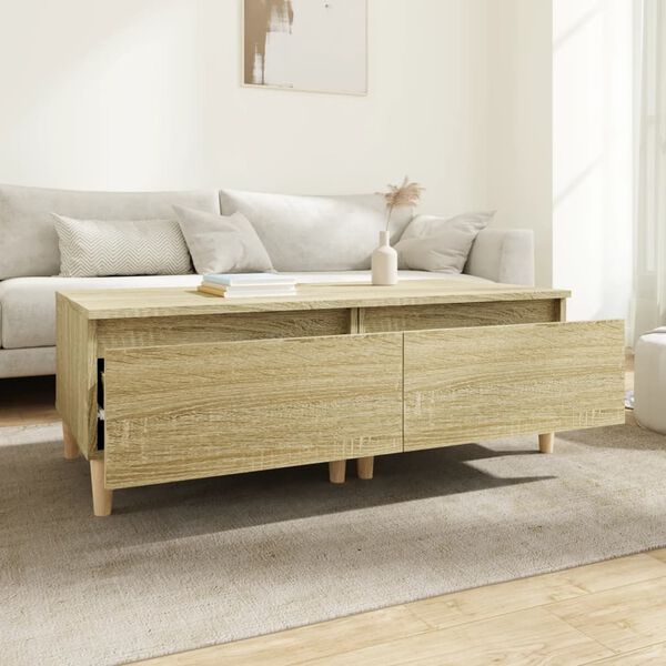 vidaXL 2 db sonoma tölgy színű szerelt fa kisasztal 50x46x35 cm