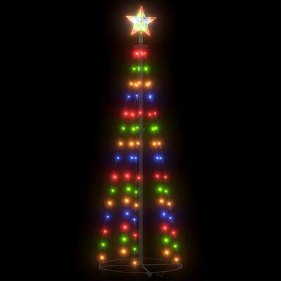 vidaXL kúp alakú karácsonyfa 84 színes LED-del 50 x 150 cm