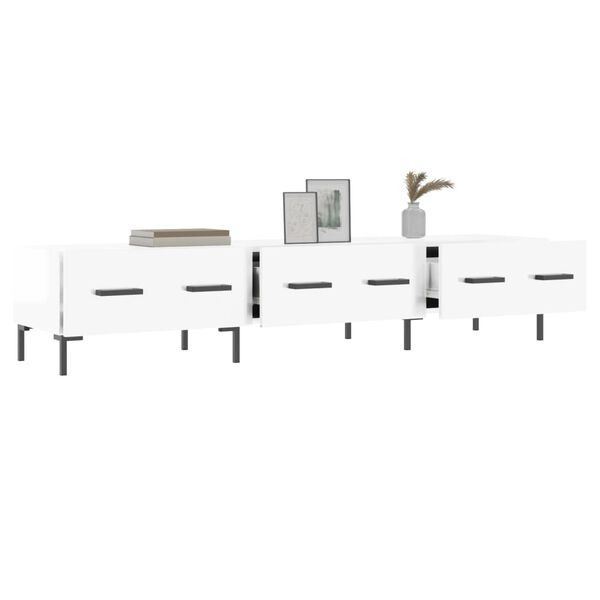vidaXL fehér magasfényű szerelt fa TV-szekrény 150x36x30 cm