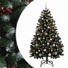 vidaXL Műkar&aacute;csonyfa g&ouml;mb&ouml;kkel, z&ouml;ld 150 cm 150 LED Meleg feh&eacute;r