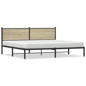 vidaXL sonoma t&ouml;lgy sz&iacute;nű f&eacute;m &aacute;gykeret matrac n&eacute;lk&uuml;l 200 x 200 cm