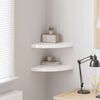 vidaXL 2 db magasf&eacute;nyű feh&eacute;r MDF lebegő sarokpolc 35 x 35 x 3,8 cm