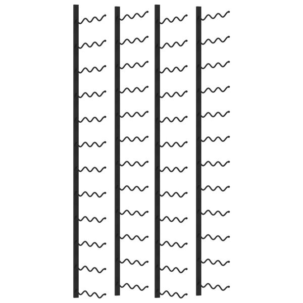 vidaXL 2 db fekete vas falra szerelhető bortartó állvány 72 palacknak