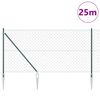vidaXL Ker&iacute;t&eacute;soszlop Z&ouml;ld 1 x 25 m (60 x 60 mm h&aacute;l&oacute;szerkezet) Ac&eacute;l