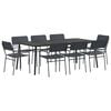vidaXL &Eacute;tkezőgarnit&uacute;ra 9 db Antracit 200 x 100 x 72 cm Ac&eacute;l