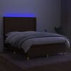 vidaXL barna sz&ouml;vet rug&oacute;s &eacute;s LED-es &aacute;gy matraccal 140x190 cm