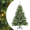 vidaXL Mű kar&aacute;csonyfa 150 LED-del &aacute;llv&aacute;nnyal Z&ouml;ld 150 cm PE &eacute;s PVC