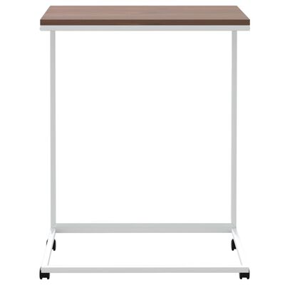 vidaXL fehér szerelt fa kisasztal kerekekkel 55x35x70 cm