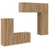 vidaXL TV faliszekr&eacute;ny Falra szerelhető 5 pcs Artisan t&ouml;lgy Faanyag