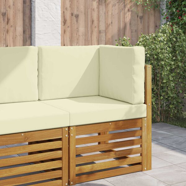 vidaXL K&uuml;lt&eacute;ri kanap&eacute; p&aacute;rna 3 pcs Kr&eacute;m Poli&eacute;szter