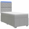 vidaXL LED Boxspring &Aacute;gy Mattal Vil&aacute;gossz&uuml;rke 100 x 200 cm Sz&ouml;vet
