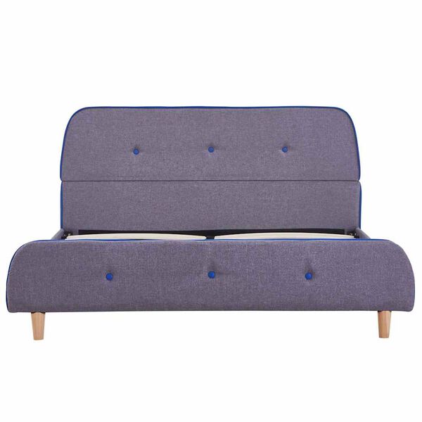 vidaXL világosszürke szövet ágykeret matrac nélkül 135x190 cm