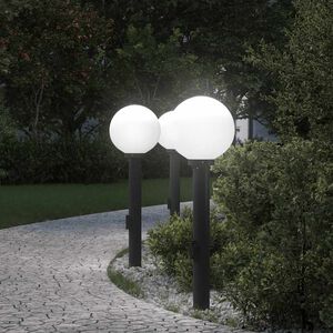 vidaXL 3 db fekete 80 cm oszlopl&aacute;mpa konnektorral IP44