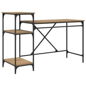 vidaXL Asztal Artisan t&ouml;lgy Szerelt Fa 135 x 50 x 90 cm