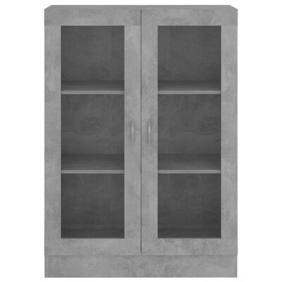 vidaXL betonszürke forgácslap vitrinszekrény 82,5 x 30,5 x 115 cm