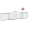 vidaXL 9 db &iacute;ves horganyzott vas gabion kos&aacute;r 400x50x80/100 cm