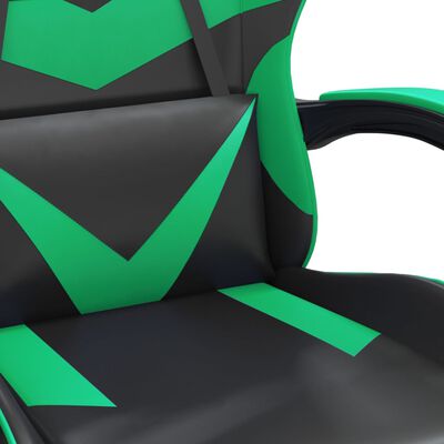 vidaXL fekete és zöld műbőr forgó játékszék