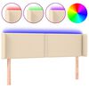 vidaXL kr&eacute;msz&iacute;nű sz&ouml;vet LED-es fejt&aacute;mla 147 x 16 x 78/88 cm