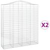 vidaXL 2 db &iacute;ves horganyzott vas gabion kos&aacute;r 200x50x220/240 cm