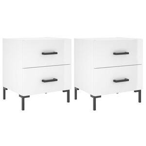 vidaXL 2 db magasf&eacute;nyű feh&eacute;r szerelt fa &eacute;jjeliszekr&eacute;ny 40x35x47,5 cm