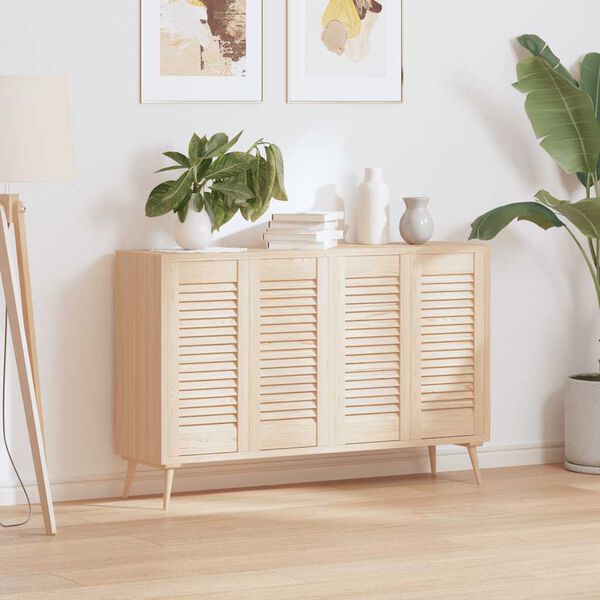 vidaXL 4 db t&ouml;m&ouml;r fenyőfa lamell&aacute;s szekr&eacute;nyajt&oacute; 61,5x29,5 cm