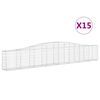 vidaXL 15 db &iacute;ves horganyzott vas gabion kos&aacute;r 400x30x60/80 cm