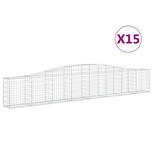 vidaXL 15 db &iacute;ves horganyzott vas gabion kos&aacute;r 400x30x60/80 cm
