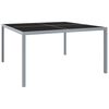 vidaXL sz&uuml;rke ac&eacute;l &eacute;s &uuml;veg kerti asztal 130 x 130 x 72 cm
