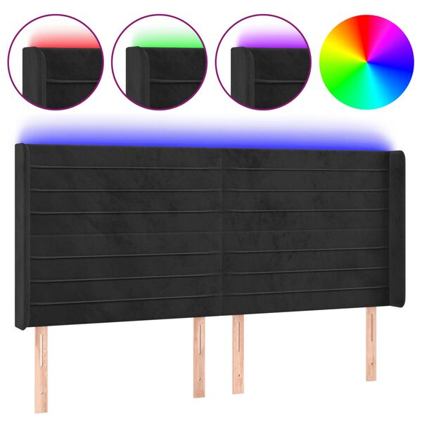 vidaXL fekete b&aacute;rsony LED-es fejt&aacute;mla 163x16x118/128 cm