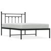 vidaXL fekete f&eacute;m &aacute;gykeret fejt&aacute;ml&aacute;val 107 x 203 cm