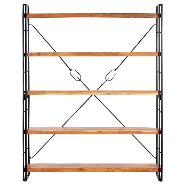 vidaXL 5 szintes tömör akácfa könyvespolc 140 x 30 x 180 cm