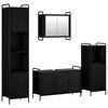 vidaXL F&uuml;rdőszobai Szekr&eacute;ny Szett 4 db Fekete T&ouml;lgy 40 x 36 x 181 cm