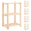 vidaXL 5 db 3-szintes t&ouml;m&ouml;r fenyőfa t&aacute;rol&oacute;polc 150 kg 60 x 38 x 90 cm