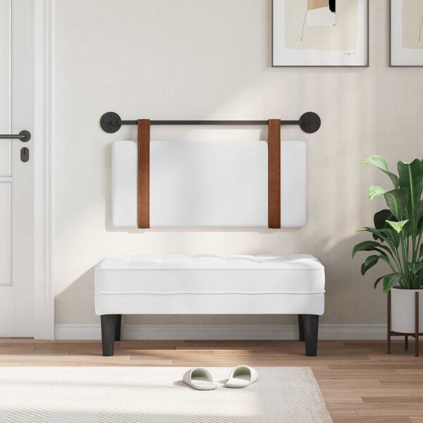 vidaXL Fali Fejt&aacute;mla Falra szerelhető Feh&eacute;r 90 x 55 x 5 cm Antik PU