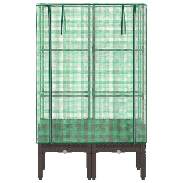 vidaXL rattan megjelen&eacute;sű magas&aacute;gy&aacute;s melegh&aacute;ztakar&oacute;val 80x40x140 cm