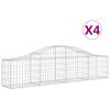vidaXL 4 db íves horganyzott vas gabion kosár 200x30x40/60 cm
