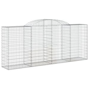vidaXL &iacute;ves horganyzott vas gabion kos&aacute;r 300 x 50 x 120/140 cm