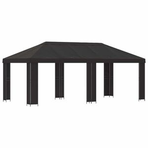 vidaXL Kerti pavilon 6 x 3 m Antracitsz&uuml;rke Poli&eacute;szter &eacute;s ac&eacute;l 190 gsm