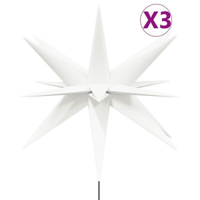vidaXL 3 db összecsukható tüskés fehér karácsonyi lámpa LED-del 35 cm